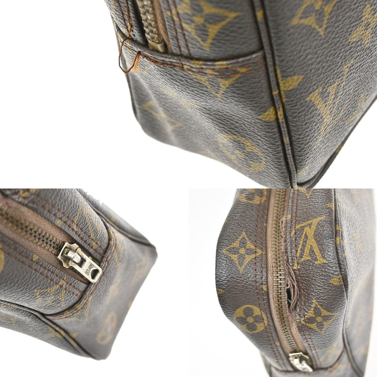 Louis Vuitton Trousse Toilette Monogram Canvas Brown Leather Clutche & Pouche Bag (Pre-Owned)