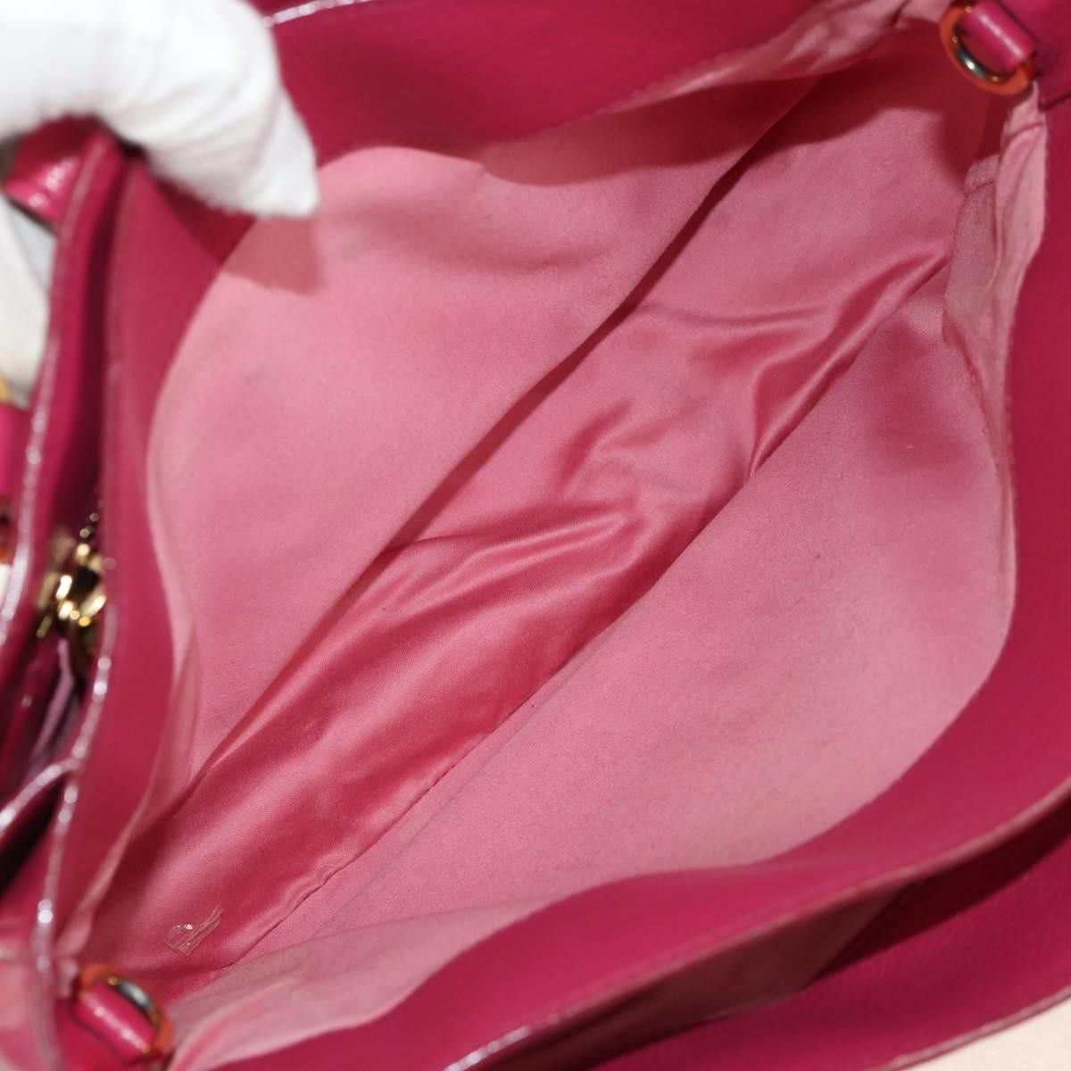 Miu Miu Madras Convertible Lock Tote Leather Pink Leather Handbag (Pre-Owned)