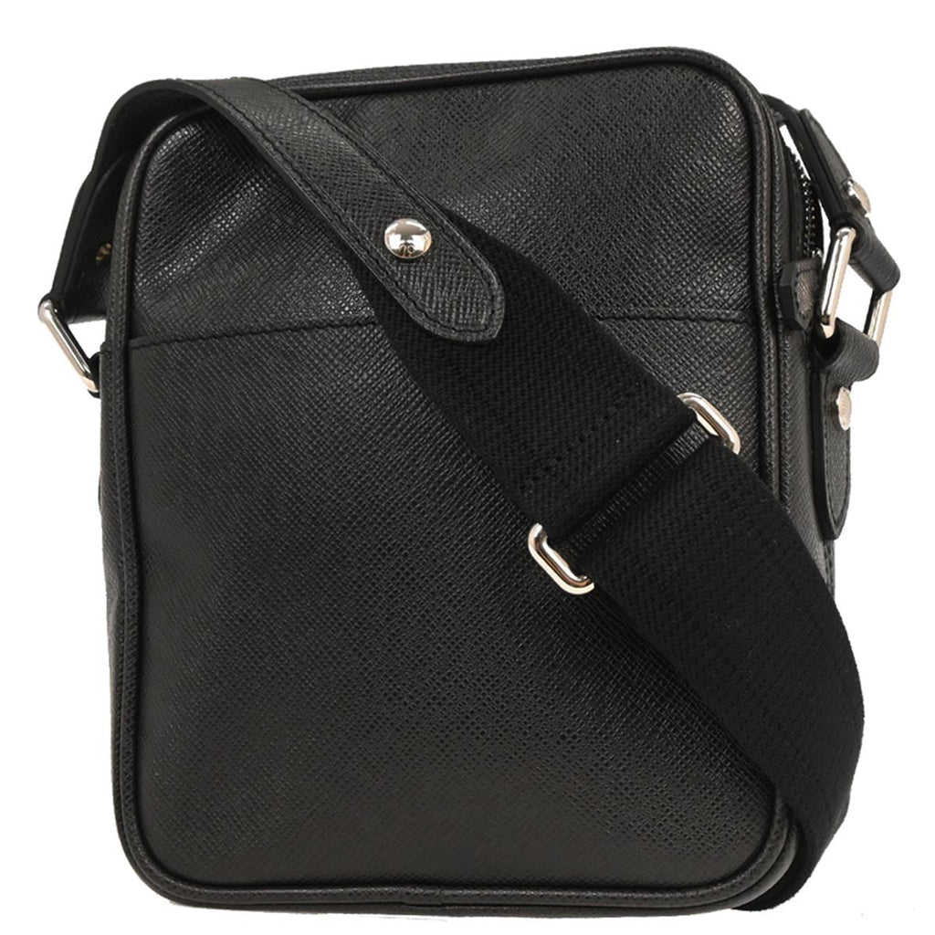 Louis Vuitton Dimitri Messenger Bag Taiga Leather Black Leather Shoulder Bag Bag (Pre-Owned)