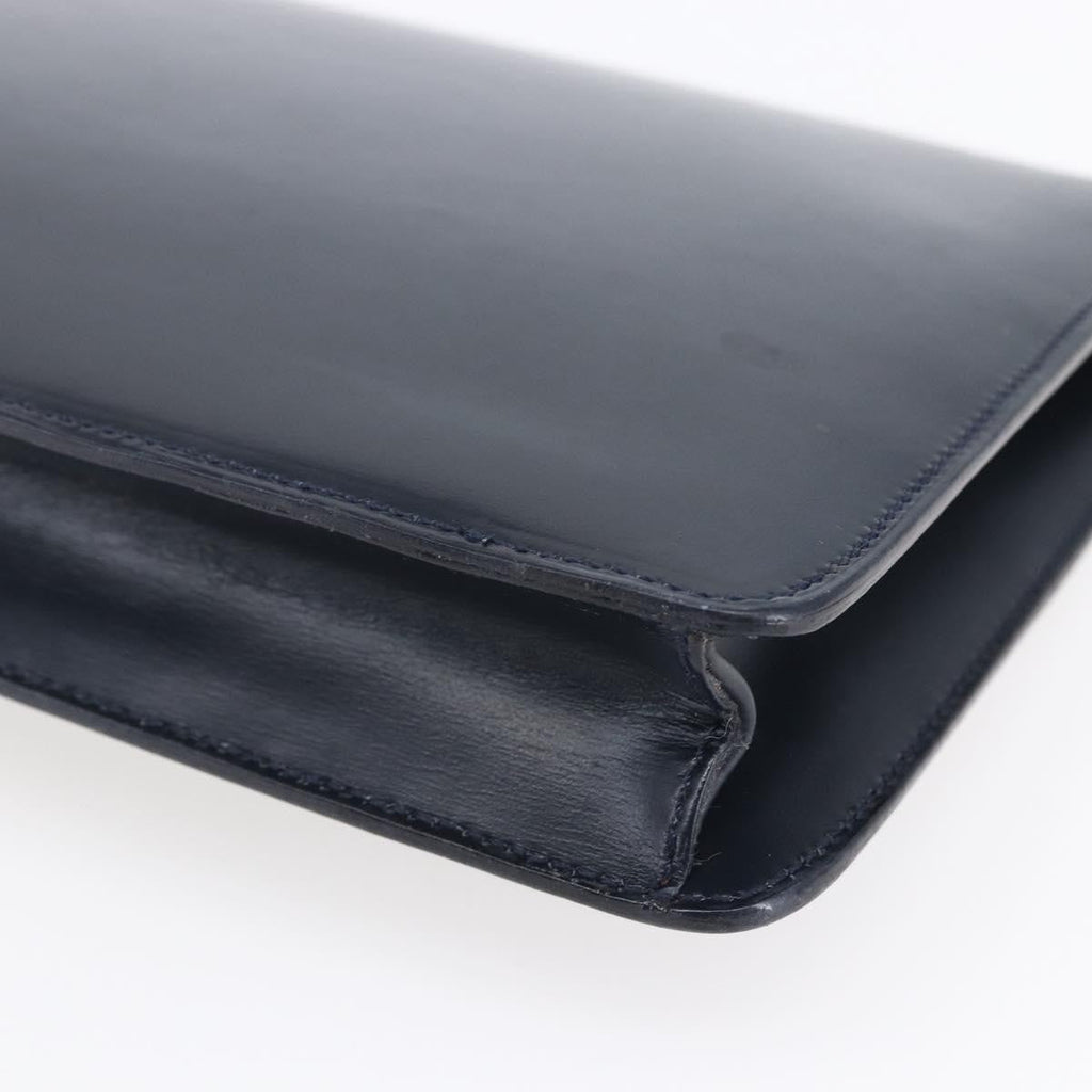 Celine Clutch Bag Leather Navy Leather Clutche & Pouche Bag (Pre-Owned)