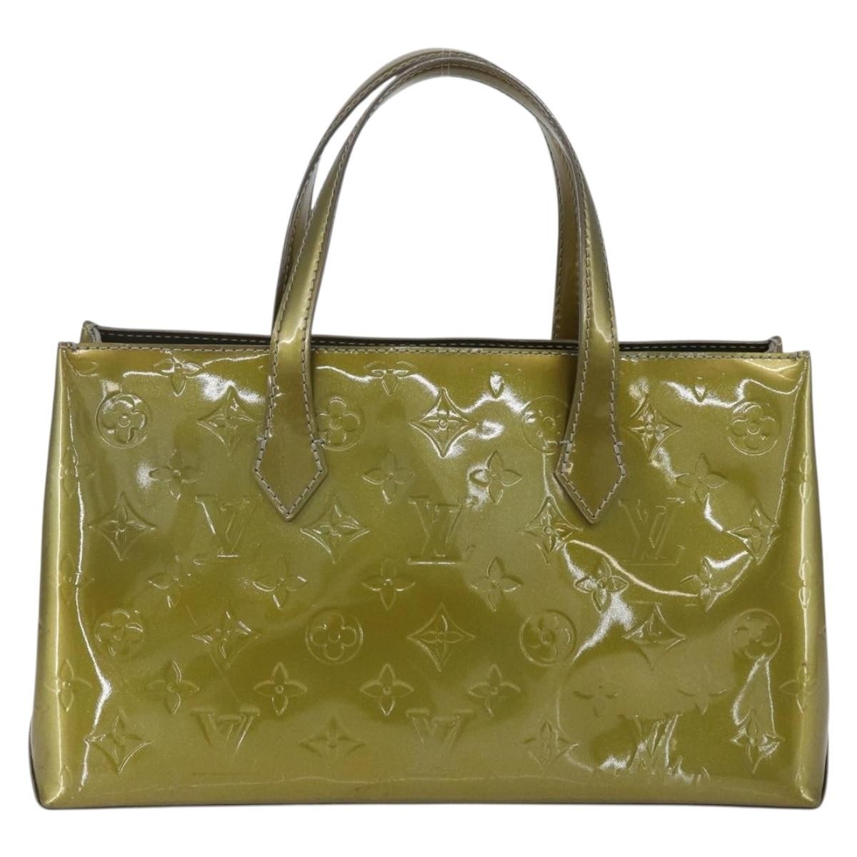 Louis Vuitton Wilshire Handbag Monogram Vernis Green Patent_Leather Handbag (Pre-Owned)