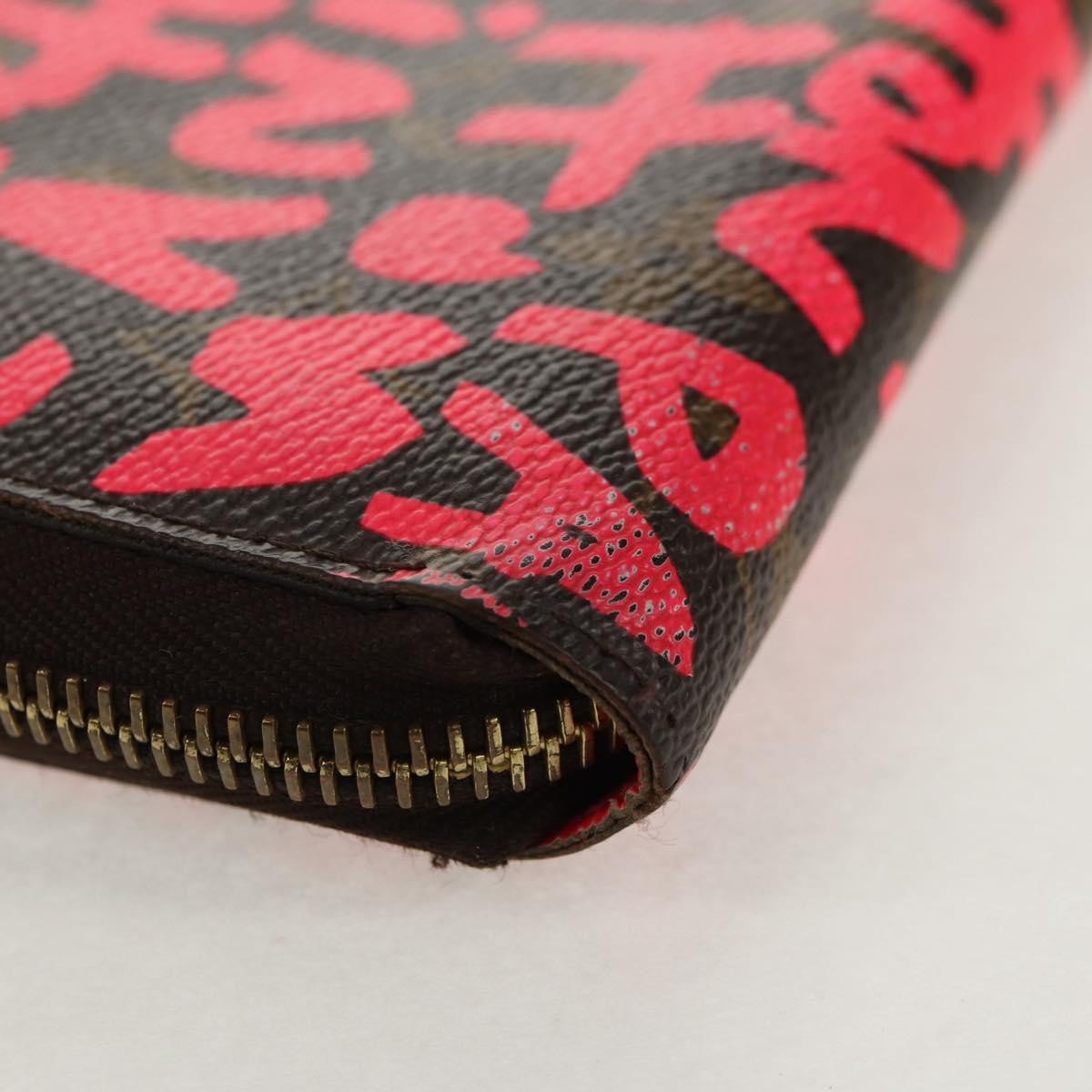 Louis Vuitton Zippy Wallet Nm Monogram Graffiti Pink Canvas Wallets Accessory (Pre-Owned)