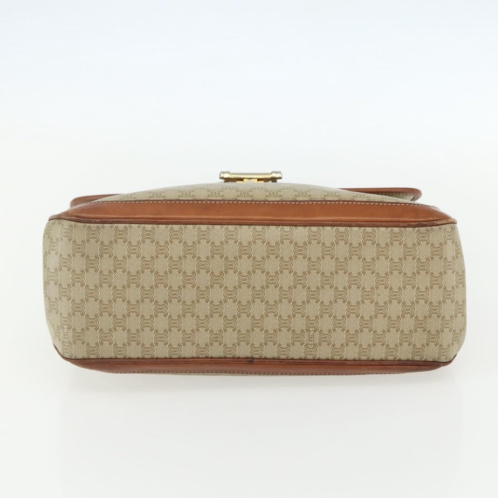 Celine Vintage Macadam Handbag Canvas And Leather Beige Canvas Handbag (Pre-Owned)