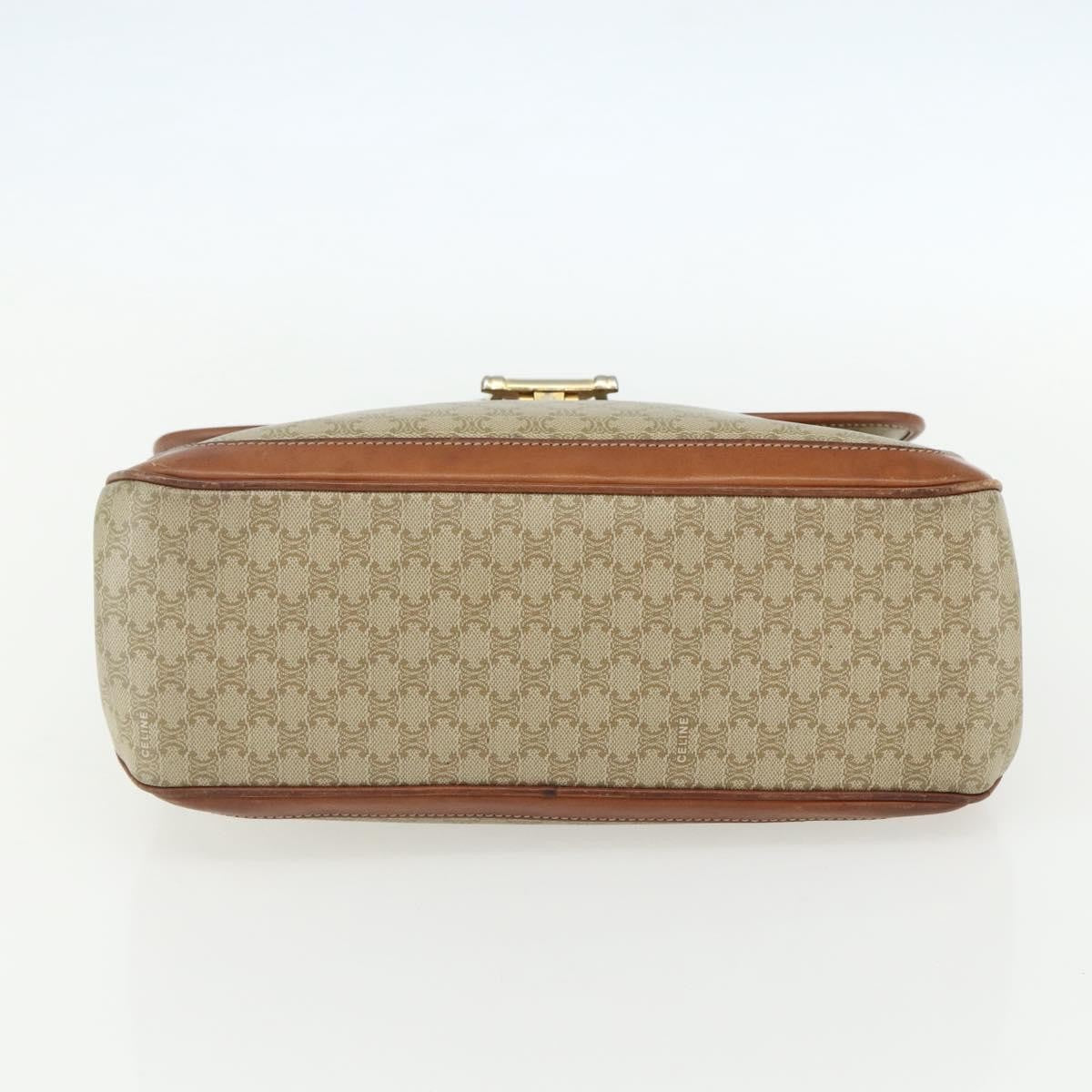 Celine Vintage Macadam Handbag Canvas And Leather Beige Canvas Handbag (Pre-Owned)