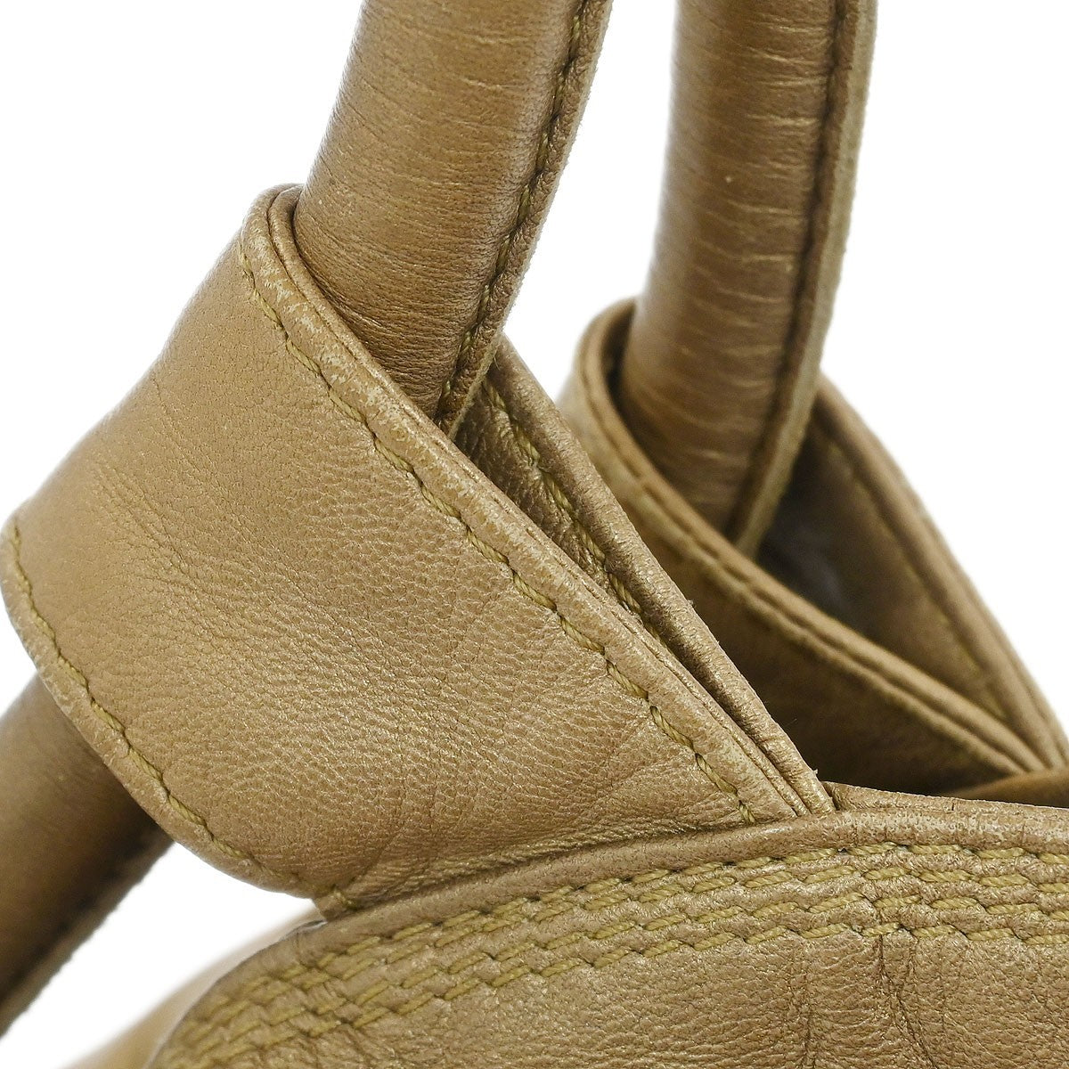 Loewe Anagram Logo Nappa Aire Hand Bag Leather Gold Leather Handbag (Pre-Owned)