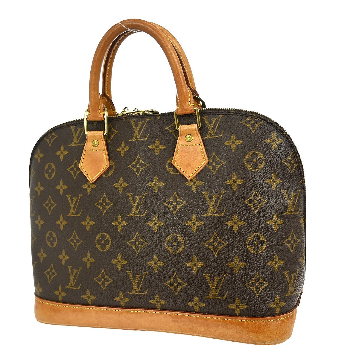 Louis Vuitton Alma Handbag Monogram Canvas Brown Canvas Handbag (Pre-Owned)