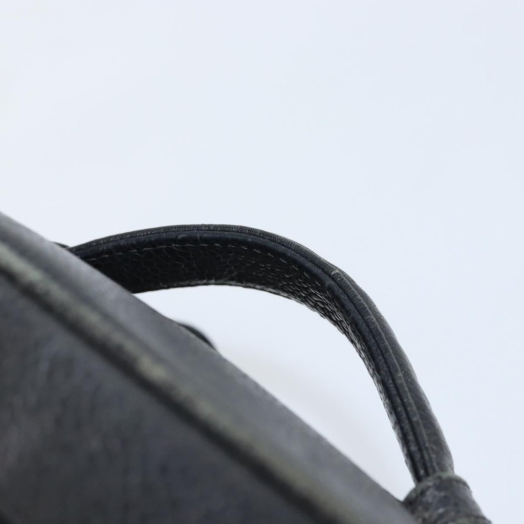 Chanel Vintage Cosmetic Case Leather Black Leather Clutche & Pouche Bag (Pre-Owned)