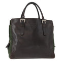 Prada Vintage Tote Tessuto With Leather Brown Nylon Tote Bag Bag (Pre-Owned)