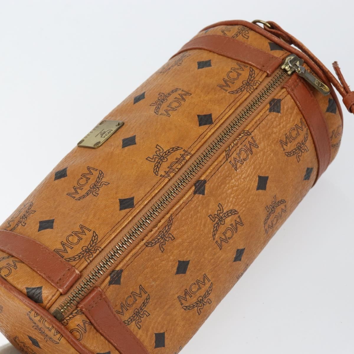 MCM Visetos Shoulder Bag Canvas And Leather Brown Canvas Shoulder Bag Bag (Pre-Owned)