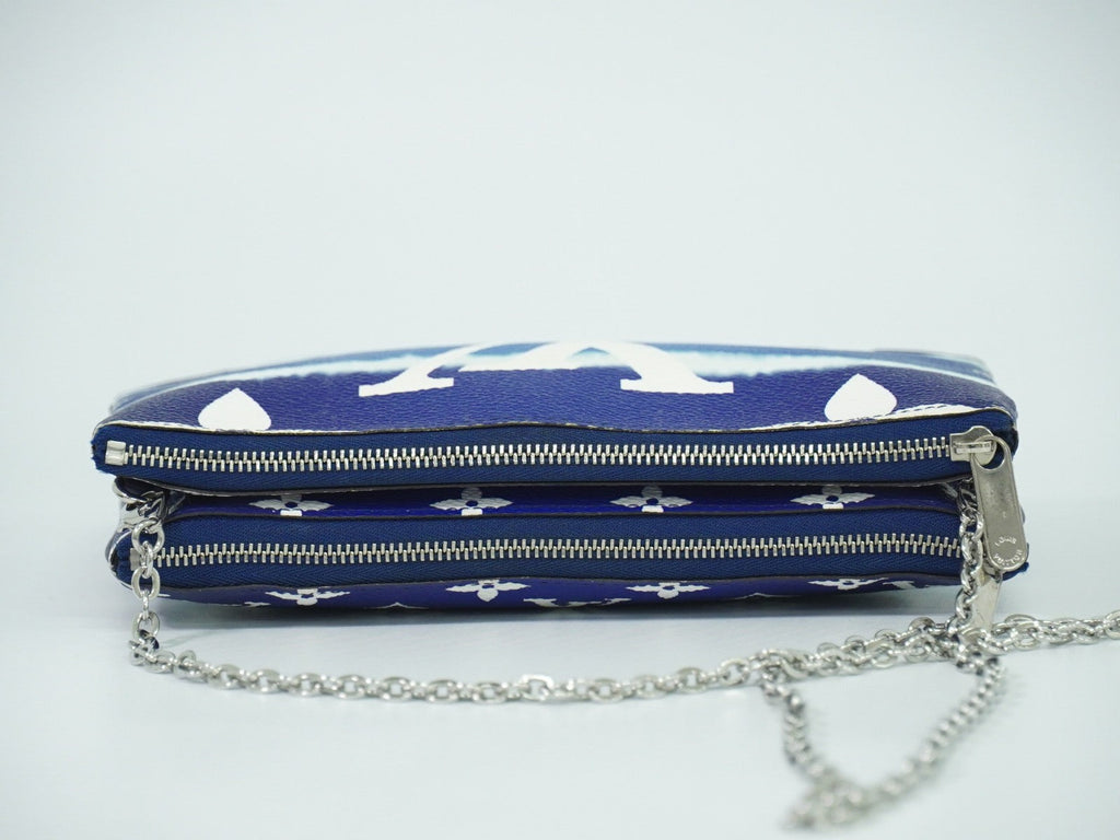 Louis Vuitton Double Zip Pochette Limited Edition Escale Monogram Giant Blue Canvas Shoulder Bag Bag (Pre-Owned)