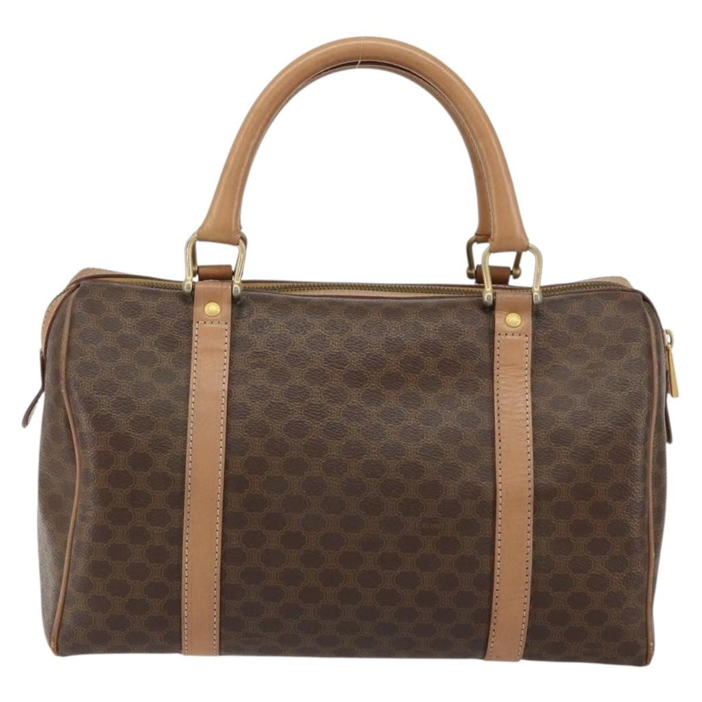 Celine Vintage Macadam Boston Bag Canvas Brown Canvas Travel Bag Bag (Pre-Owned)