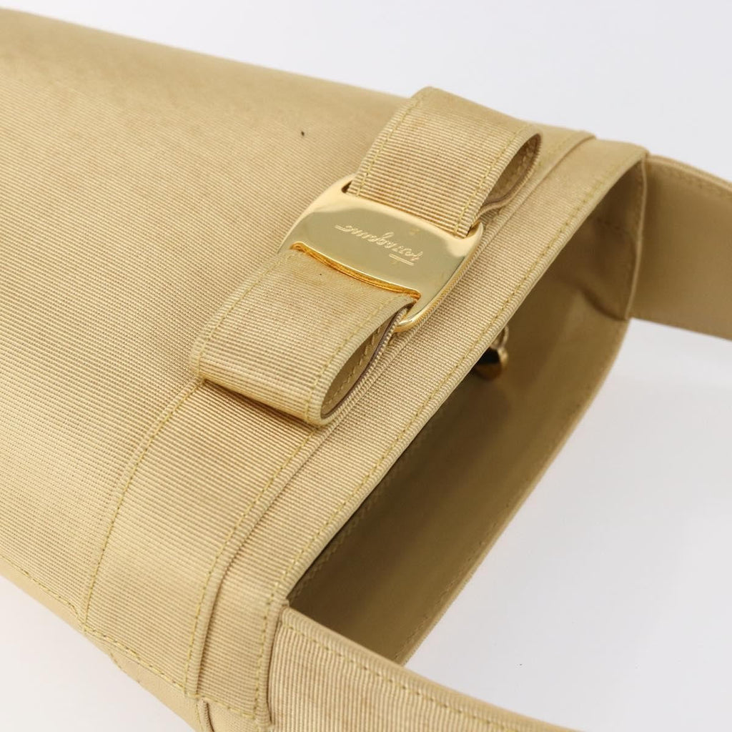 Salvatore Ferragamo Vala Handbag Canvas Yellow Canvas Handbag (Pre-Owned)