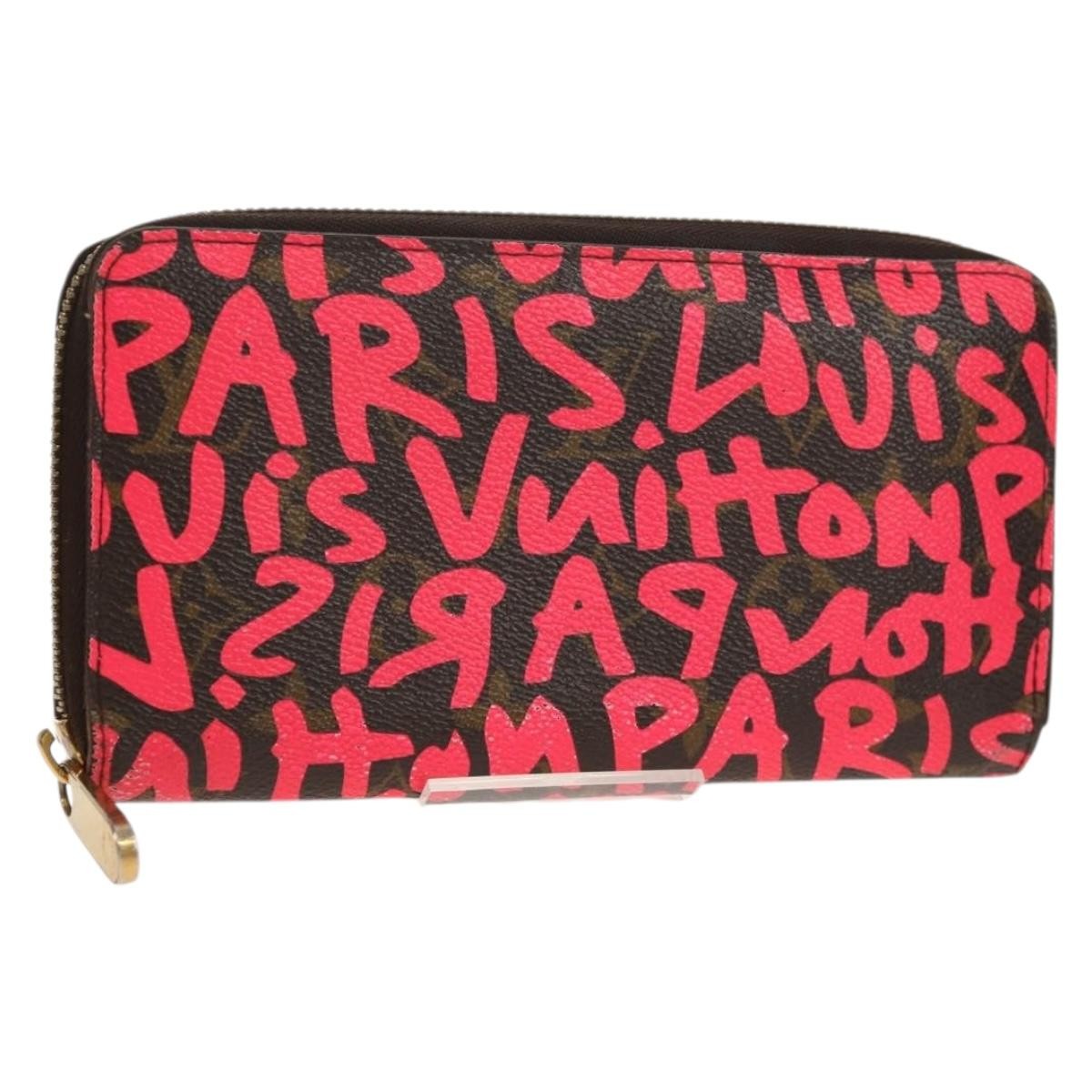 Louis Vuitton Zippy Wallet Nm Monogram Graffiti Pink Canvas Wallets Accessory (Pre-Owned)
