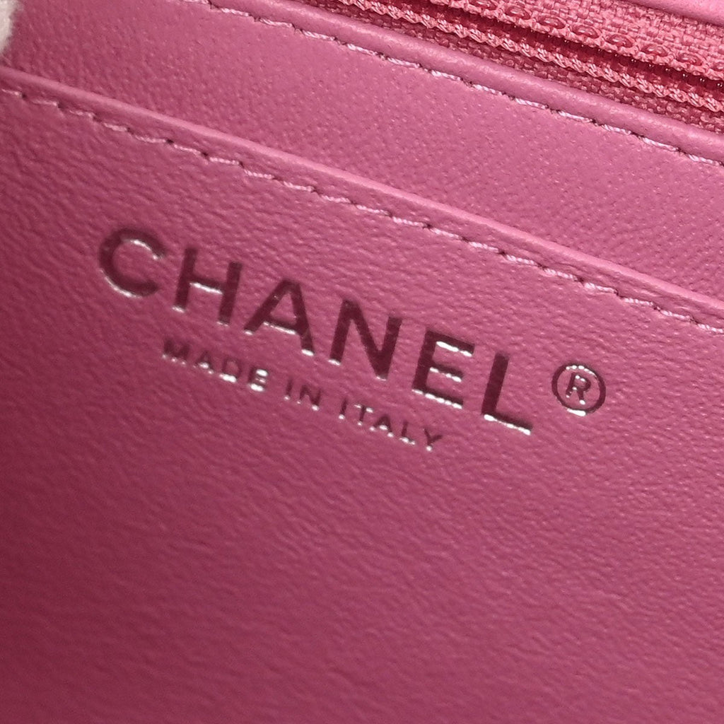 Chanel Square Classic Single Flap Bag Chevron Lambskin Pink Leather Shoulder Bag Bag (Pre-Owned)