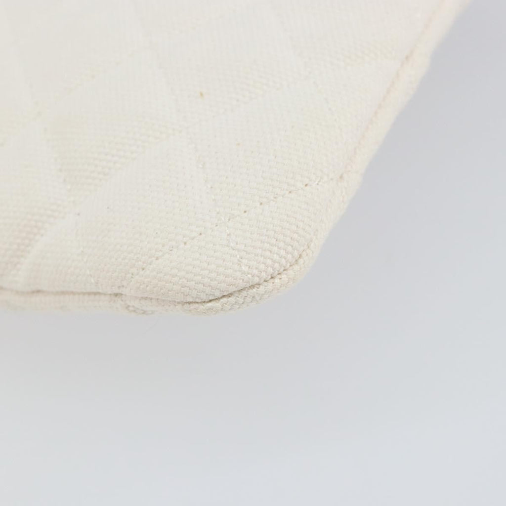 Chanel Coco Cuba Pouch Printed Quilted Canvas White Canvas Clutche & Pouche Bag (Pre-Owned)