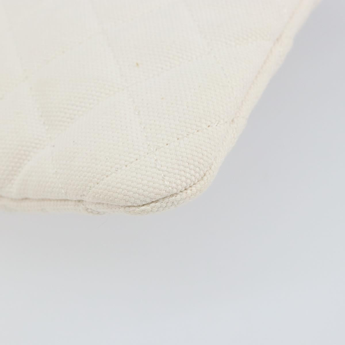 Chanel Coco Cuba Pouch Printed Quilted Canvas White Canvas Clutche & Pouche Bag (Pre-Owned)