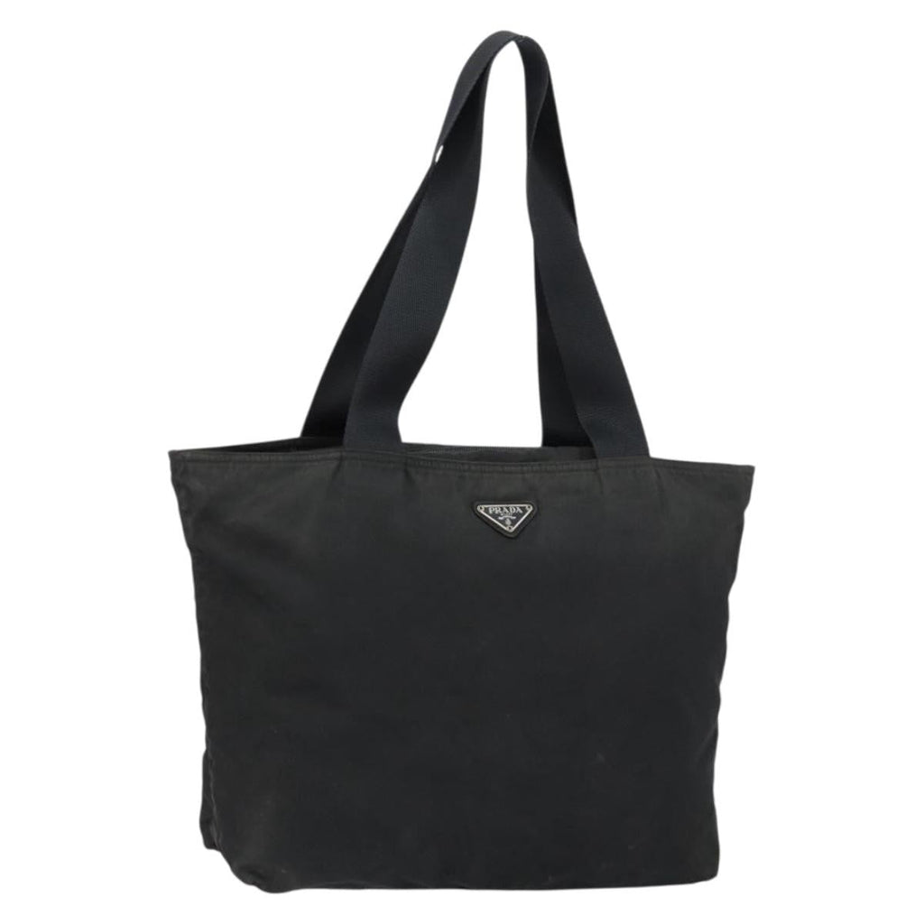 Prada Vintage Zip Tote Tessuto Black Nylon Tote Bag Bag (Pre-Owned)