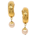 Chanel Cc Round Coco Mark Dangle Earrings Metal Gold Gold_Plated Earrings Jewelry (Pre-Owned)