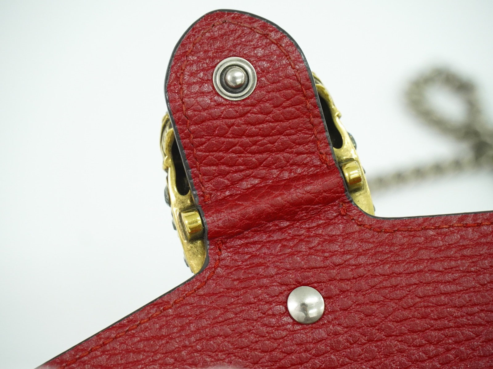 Gucci Dionysus Bag Leather Red Leather Crossbody Bag Bag (Pre-Owned)
