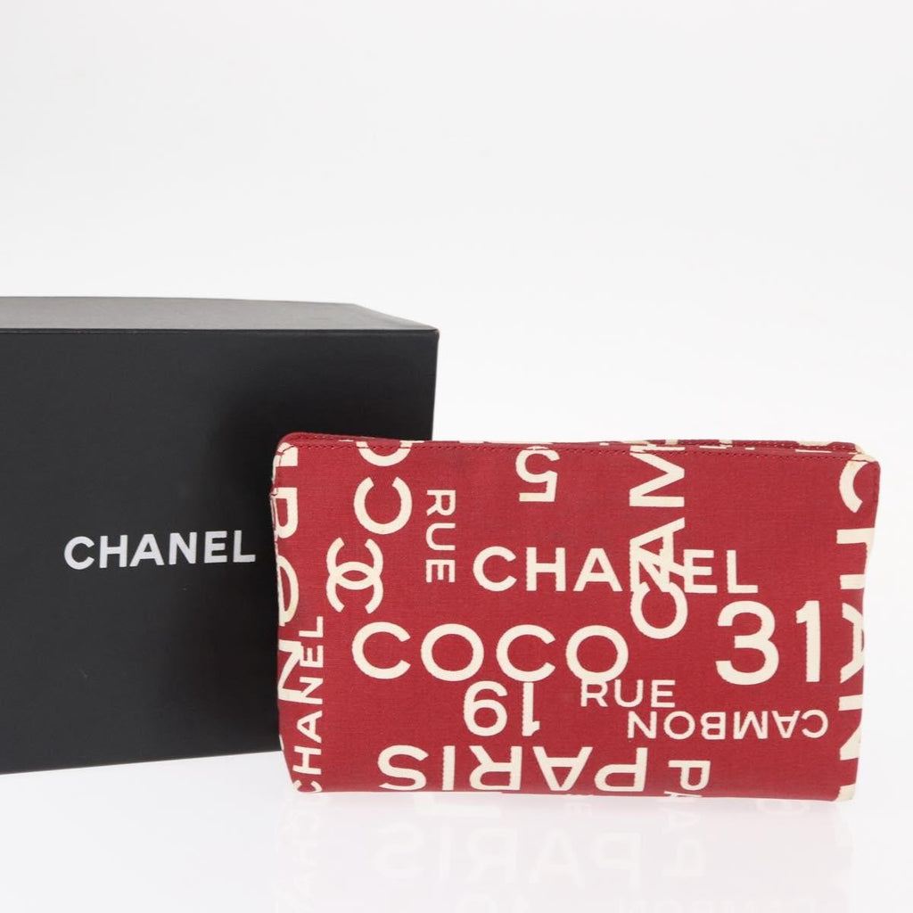 Chanel 31 Rue Cambon Clutch Canvas Red Canvas Clutche & Pouche Bag (Pre-Owned)