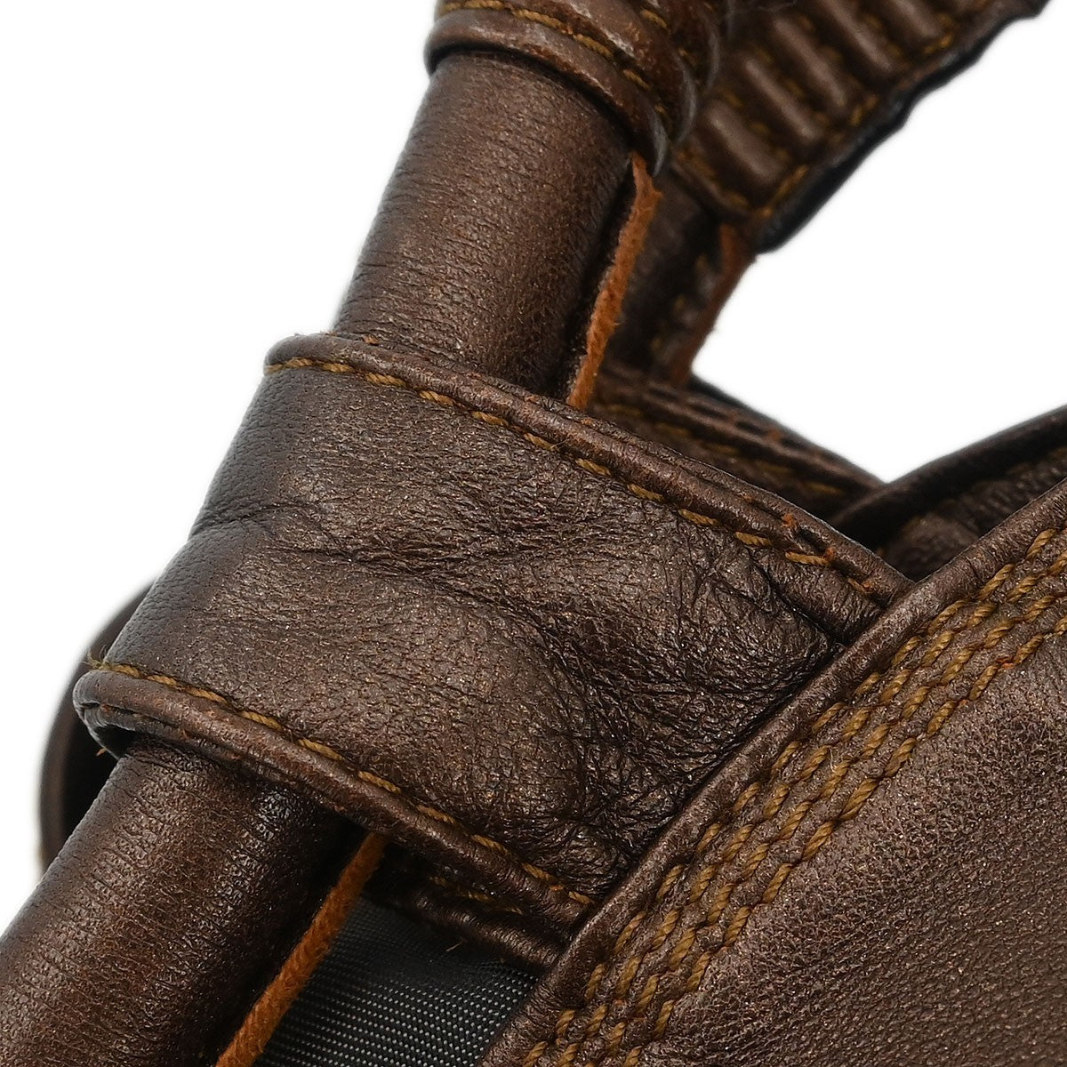 Loewe Anagram Logo Nappa Aire Hand Bag Leather Brown Leather Handbag (Pre-Owned)