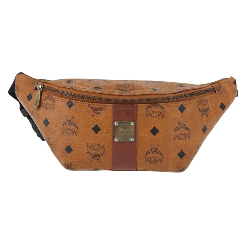 MCM Visetos Shoulder Bag Pvc Brown Canvas Shoulder Bag Bag (Pre-Owned)