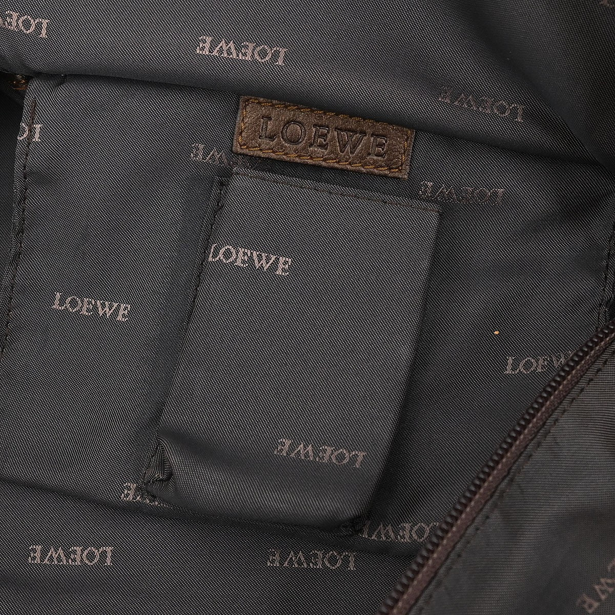 Loewe Anagram Logo Nappa Aire Hand Bag Leather Brown Leather Handbag (Pre-Owned)