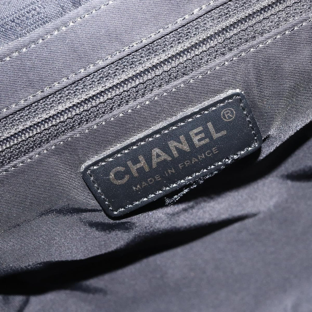 Chanel Travel Line Tote Nylon Black Nylon Tote Bag Bag (Pre-Owned)