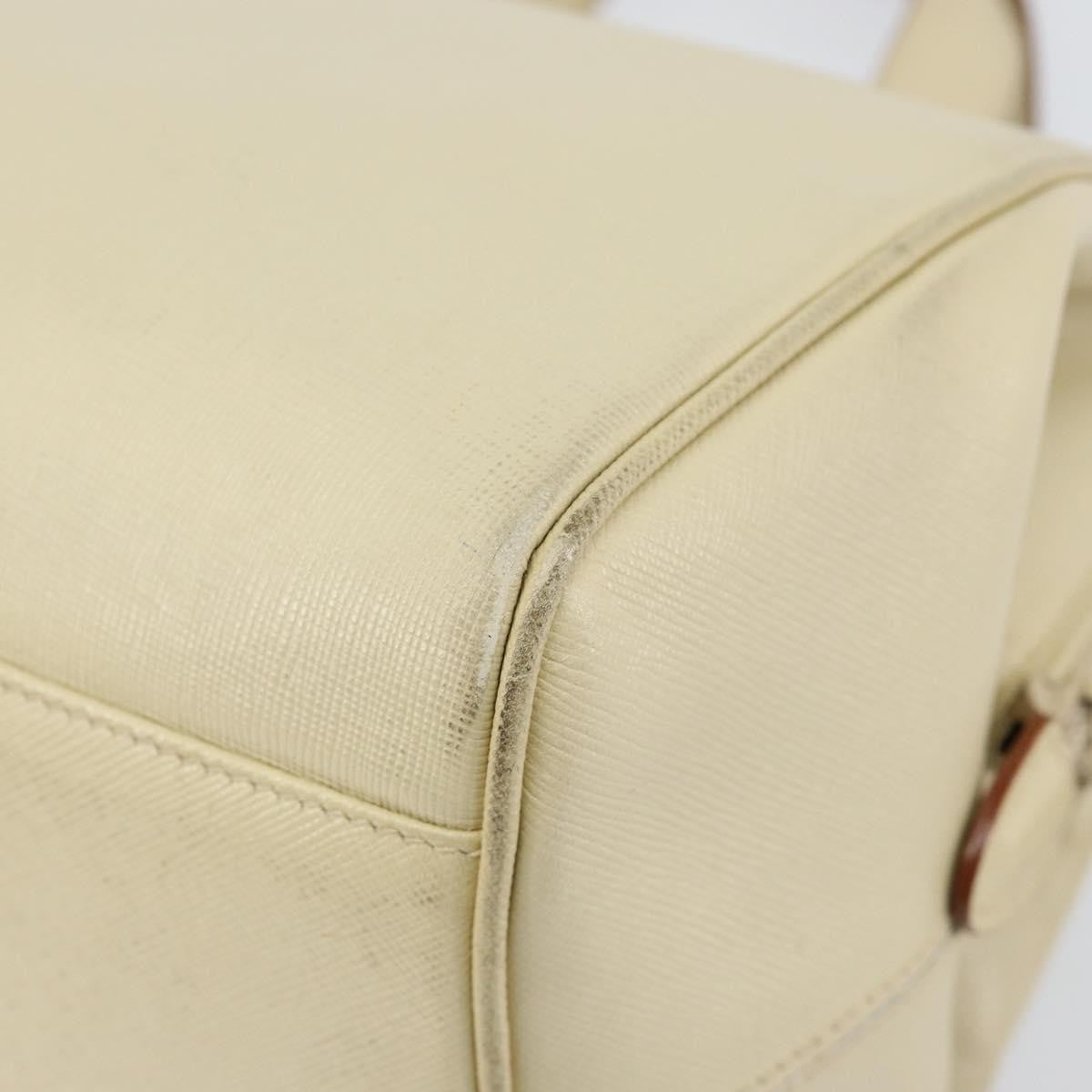 Prada Vintage Handbag Leather Beige Leather Handbag (Pre-Owned)
