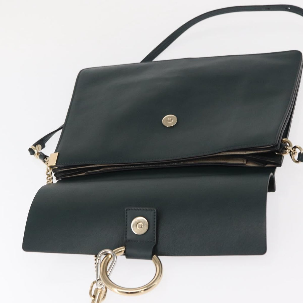 Chloe Faye Shoulder Bag Leather And Suede Khaki Suede Shoulder Bag Bag (Pre-Owned)