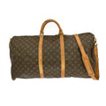 Louis Vuitton Keepall Bandouliere Bag Monogram Canvas Brown Canvas Travel Bag Bag (Pre-Owned)