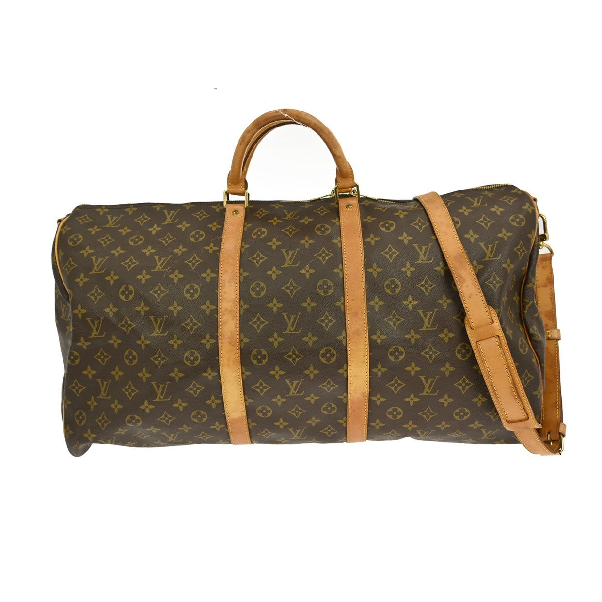 Louis Vuitton Keepall Bandouliere Bag Monogram Canvas Brown Canvas Travel Bag Bag (Pre-Owned)