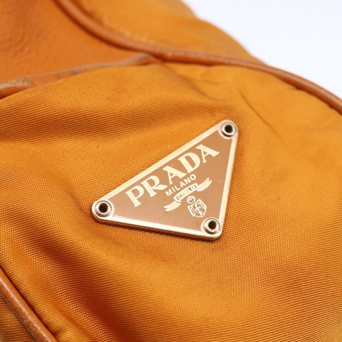 Prada Vintage Shoulder Bag Tessuto Orange Nylon Shoulder Bag Bag (Pre-Owned)