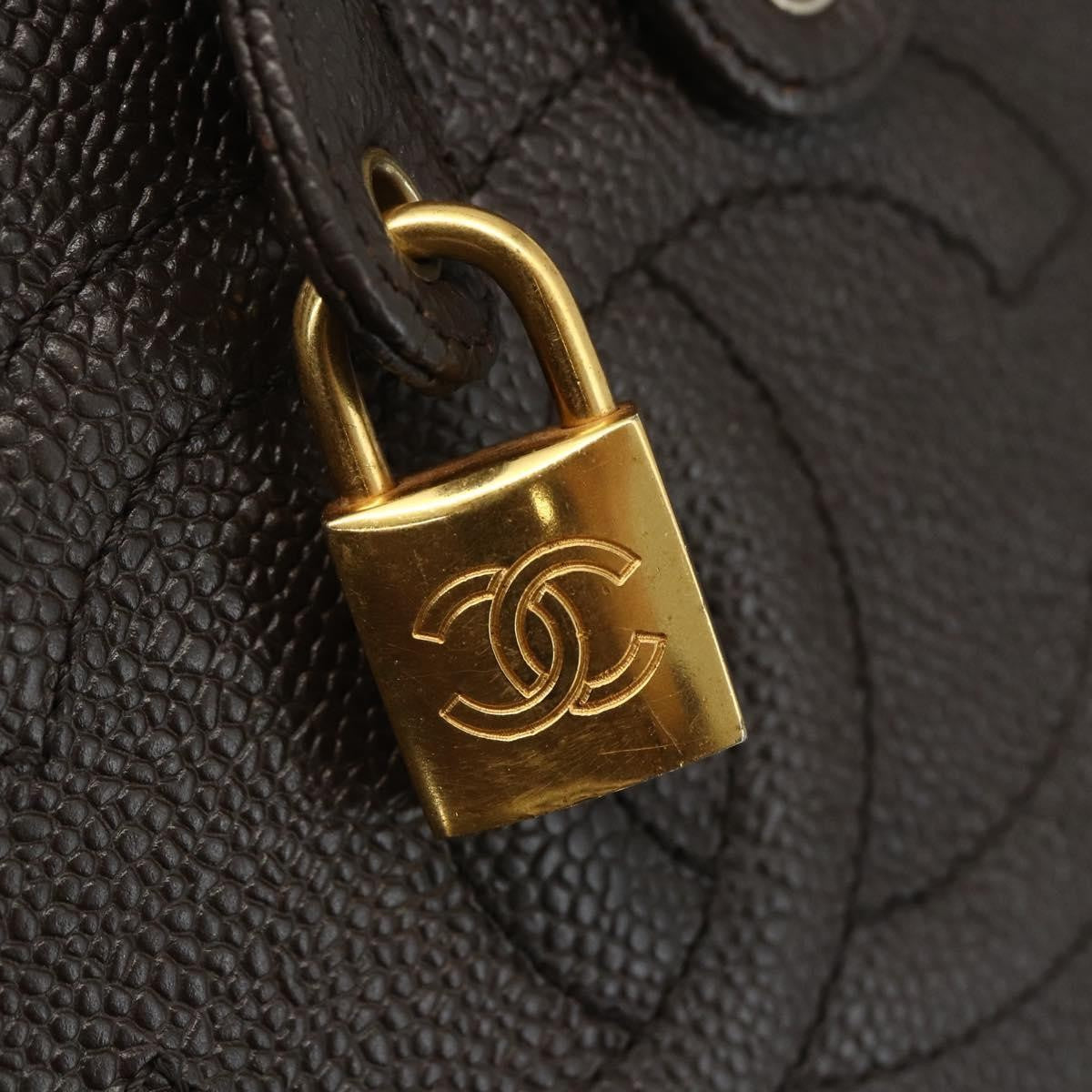Chanel Vintage Timeless Vanity Case Caviar Brown Leather Handbag (Pre-Owned)
