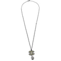 Chanel Vintage Cc Pendent Necklace Plated Metal Silver Metal Necklace Jewelry (Pre-Owned)