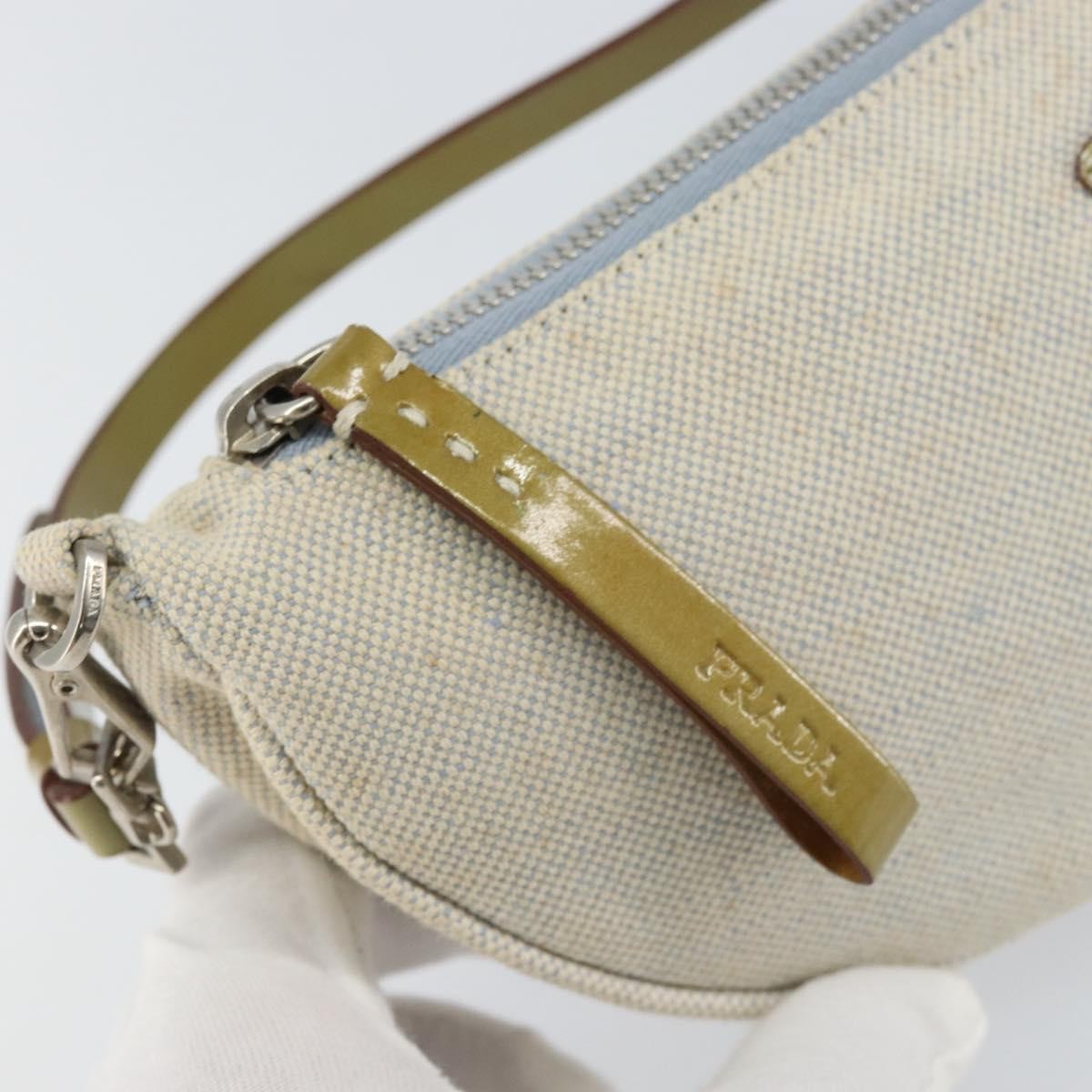 Prada Vintage Pouch Canvas Gray Canvas Clutche & Pouche Bag (Pre-Owned)