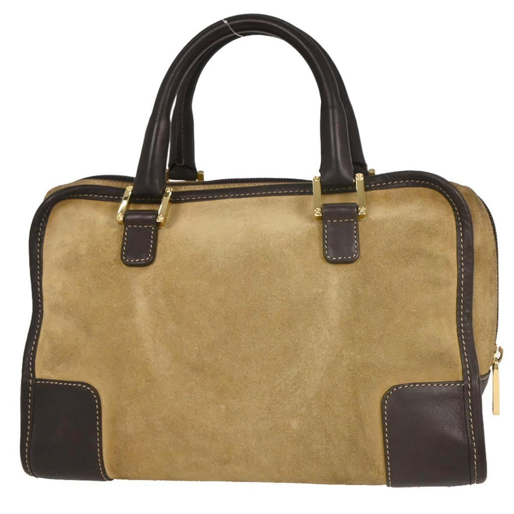 Loewe Amazona Bag Suede Beige Suede Handbag (Pre-Owned)
