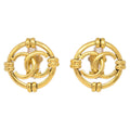 Chanel Vintage Cut-Out Cc Clip-On Earrings Metal Gold Gold_Plated Earrings Jewelry (Pre-Owned)