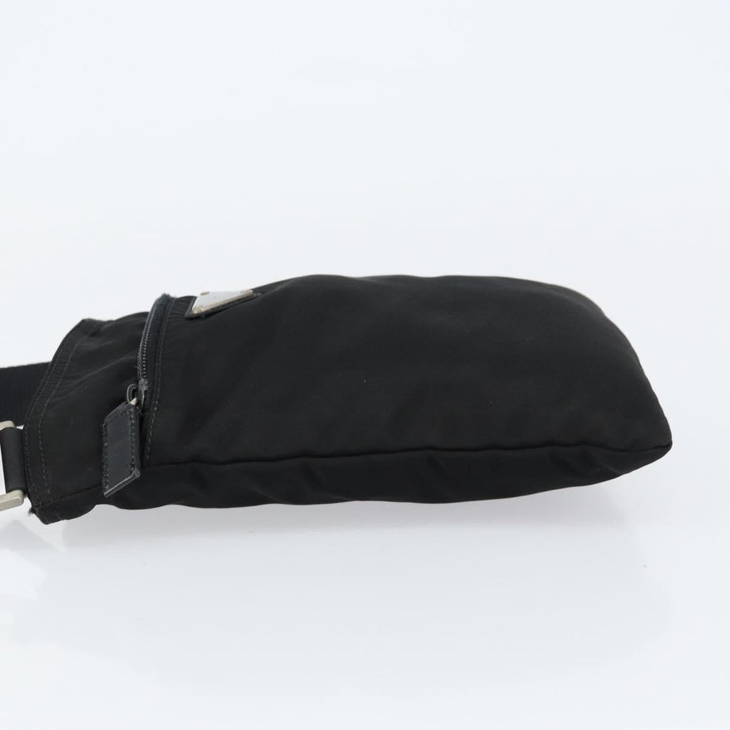 Prada Front Zip Convertible Flat Messenger Tessuto With Leather Black Nylon Shoulder Bag Bag (Pre-Owned)