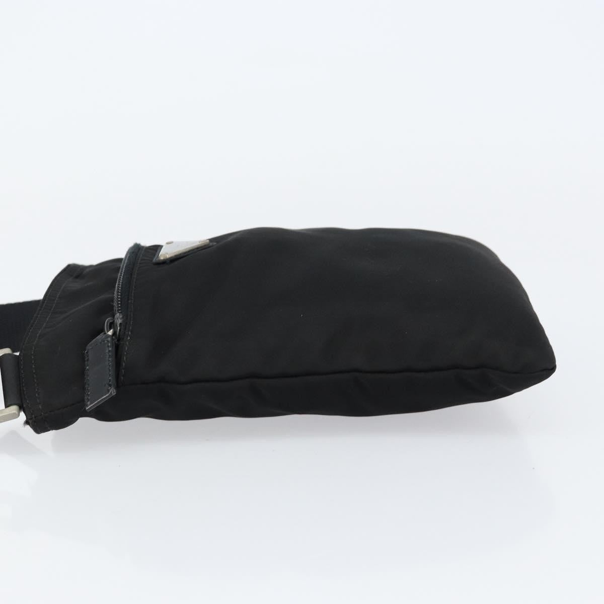 Prada Front Zip Convertible Flat Messenger Tessuto With Leather Black Nylon Shoulder Bag Bag (Pre-Owned)