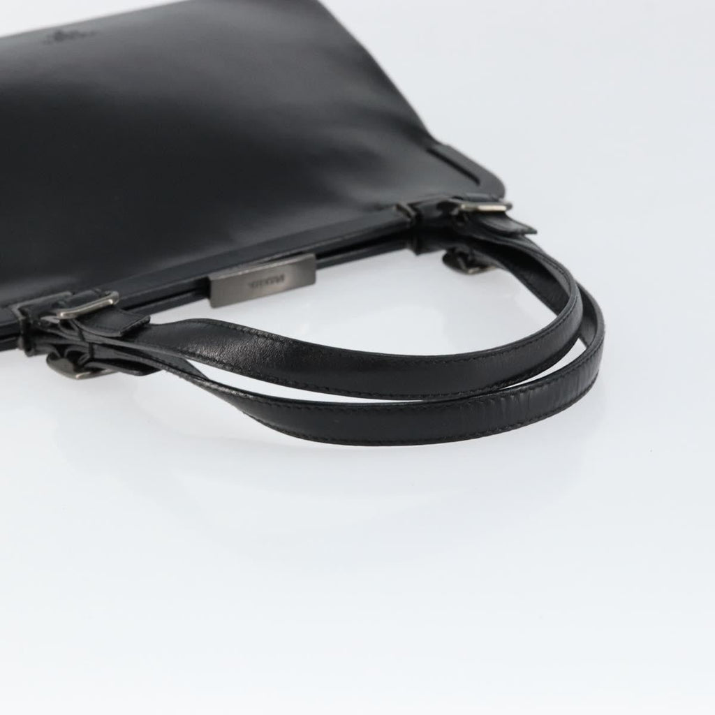 Prada Vintage Handbag Leather Black Leather Handbag (Pre-Owned)