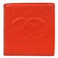 Chanel Vintage Timeless Cc Bifold Wallet Caviar Red Leather Wallets Accessory (Pre-Owned)