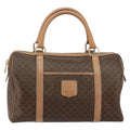 Celine Vintage Macadam Boston Bag Canvas Brown Canvas Travel Bag Bag (Pre-Owned)