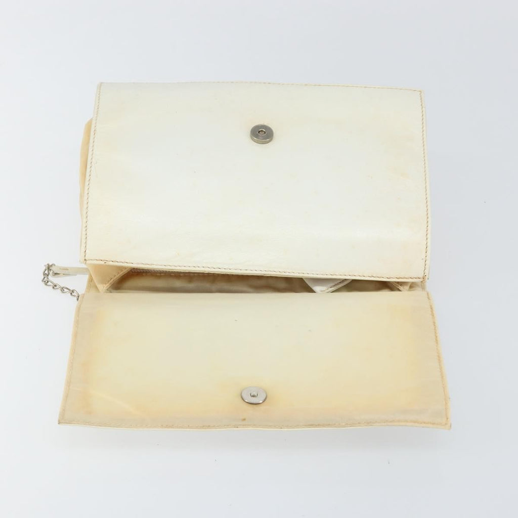 Prada Vintage Shoulder Bag Leather White Leather Shoulder Bag Bag (Pre-Owned)