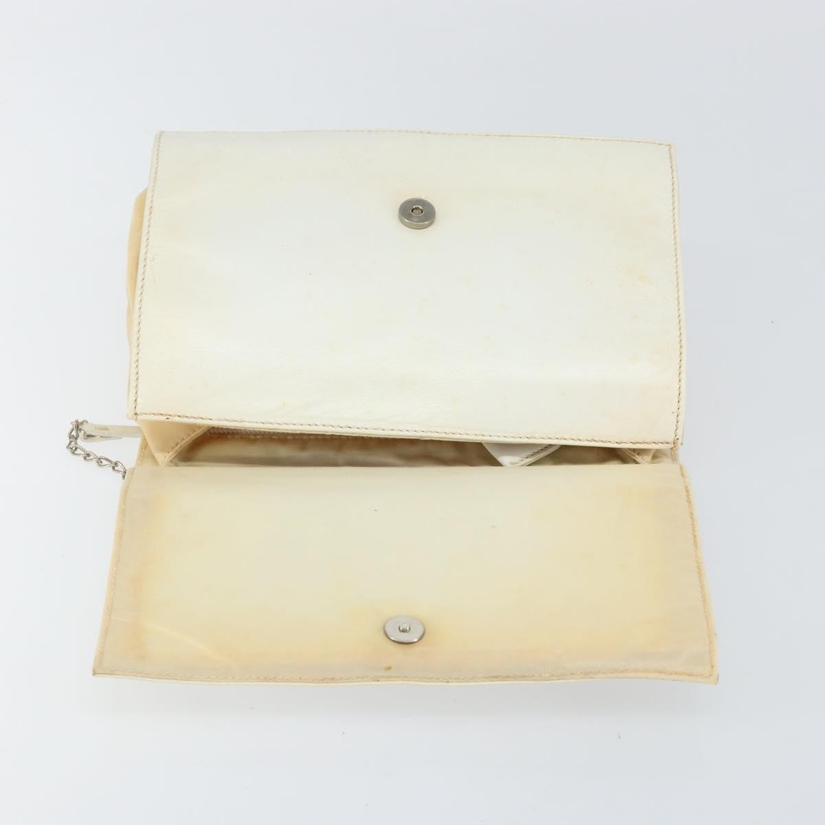 Prada Vintage Shoulder Bag Leather White Leather Shoulder Bag Bag (Pre-Owned)