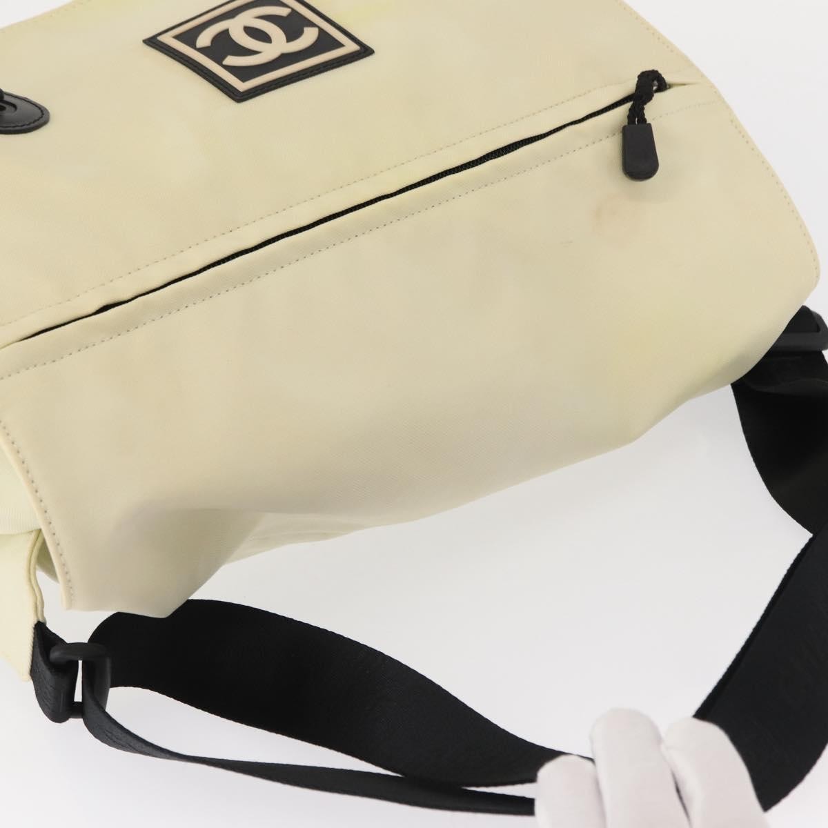 Chanel Sport Line Shoulder Bag Nylon Beige Nylon Shoulder Bag Bag (Pre-Owned)