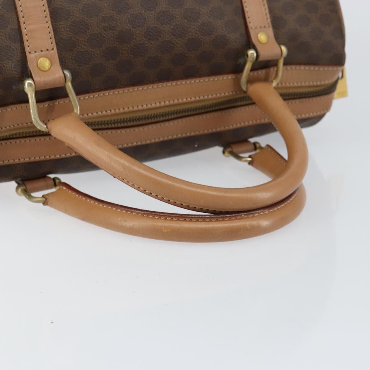 Celine Vintage Macadam Boston Bag Canvas Brown Canvas Travel Bag Bag (Pre-Owned)