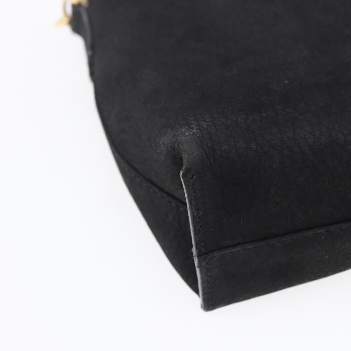 Celine Circle Logo Shoulder Bag Leather Black Leather Shoulder Bag Bag (Pre-Owned)