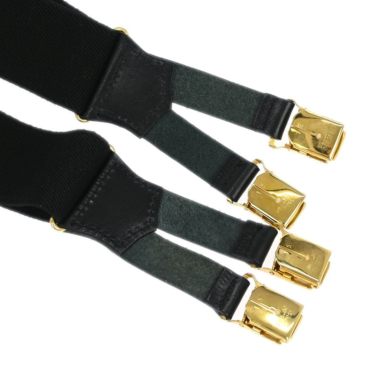 Chanel Logo Suspenders Canvas Black Canvas Belts Accessory (Pre-Owned)