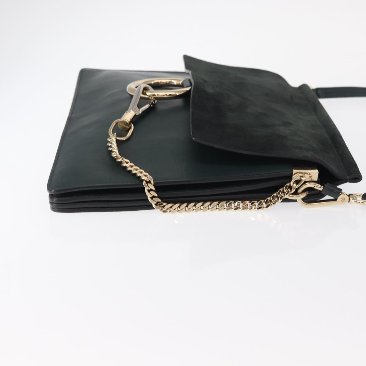 Chloe Faye Shoulder Bag Leather And Suede Khaki Suede Shoulder Bag Bag (Pre-Owned)
